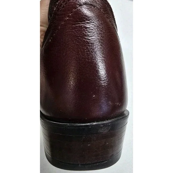 Vintage J. Chisholm Cowboy Western Boots Black Cherry Mens 12 EE 11220 USA Made - Picture 14 of 16